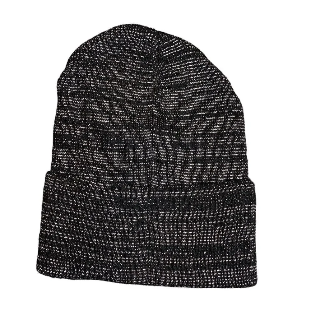 Knit Beanie Silver and Black‎